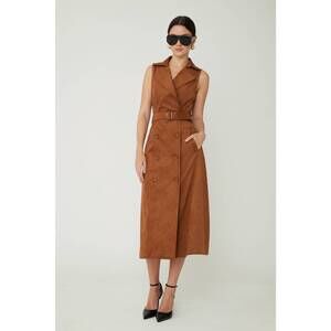 NEW JS71 mae midi dress in cognac